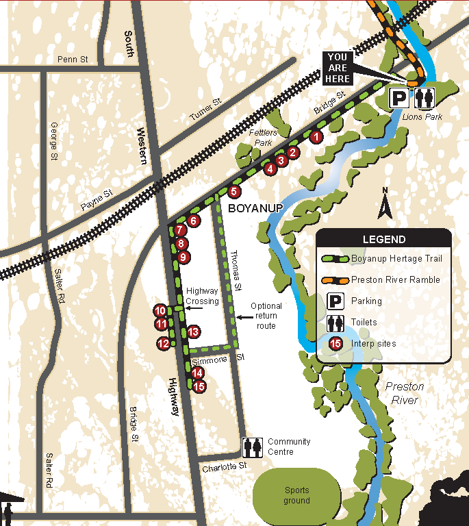 Map of Boyanup Trail