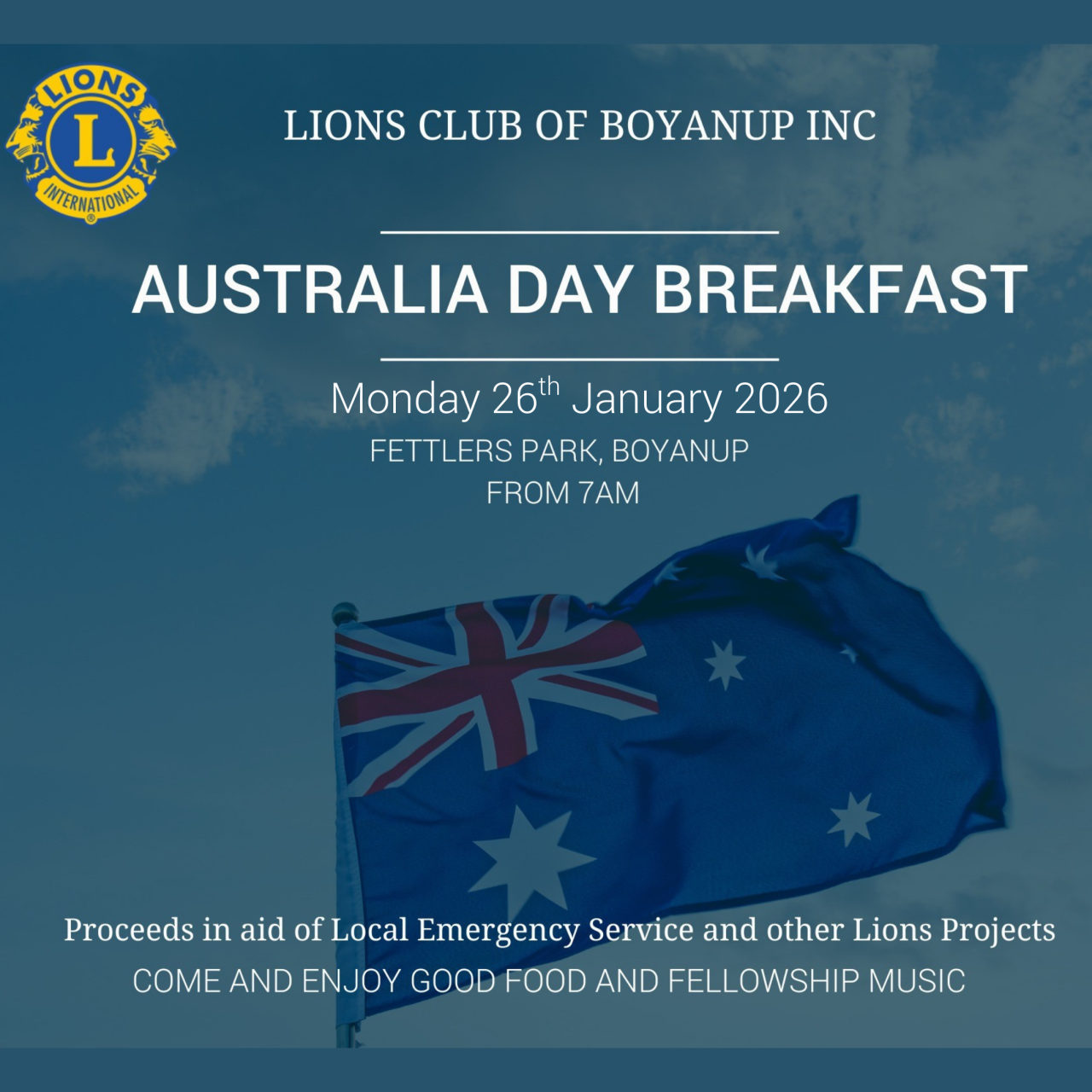 Boyanup Lions Club Australia Day Brekky