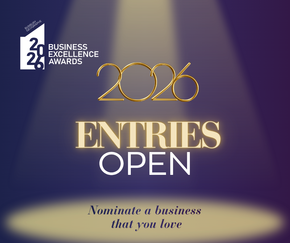Entries are OPEN for the 2026 Bunbury Geographe Business Excellence Awards!
